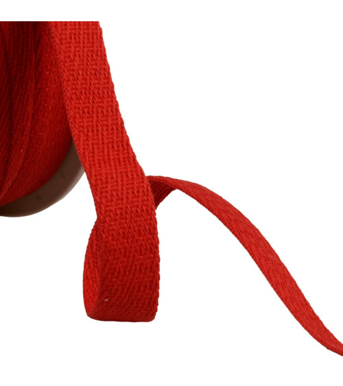 25m spool of oblique dashed braid 15mm hermès red