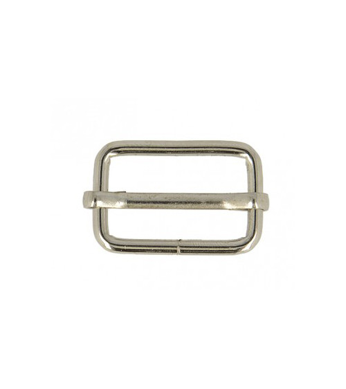 Set of 2 adjustment buckles 2.5cm silver color