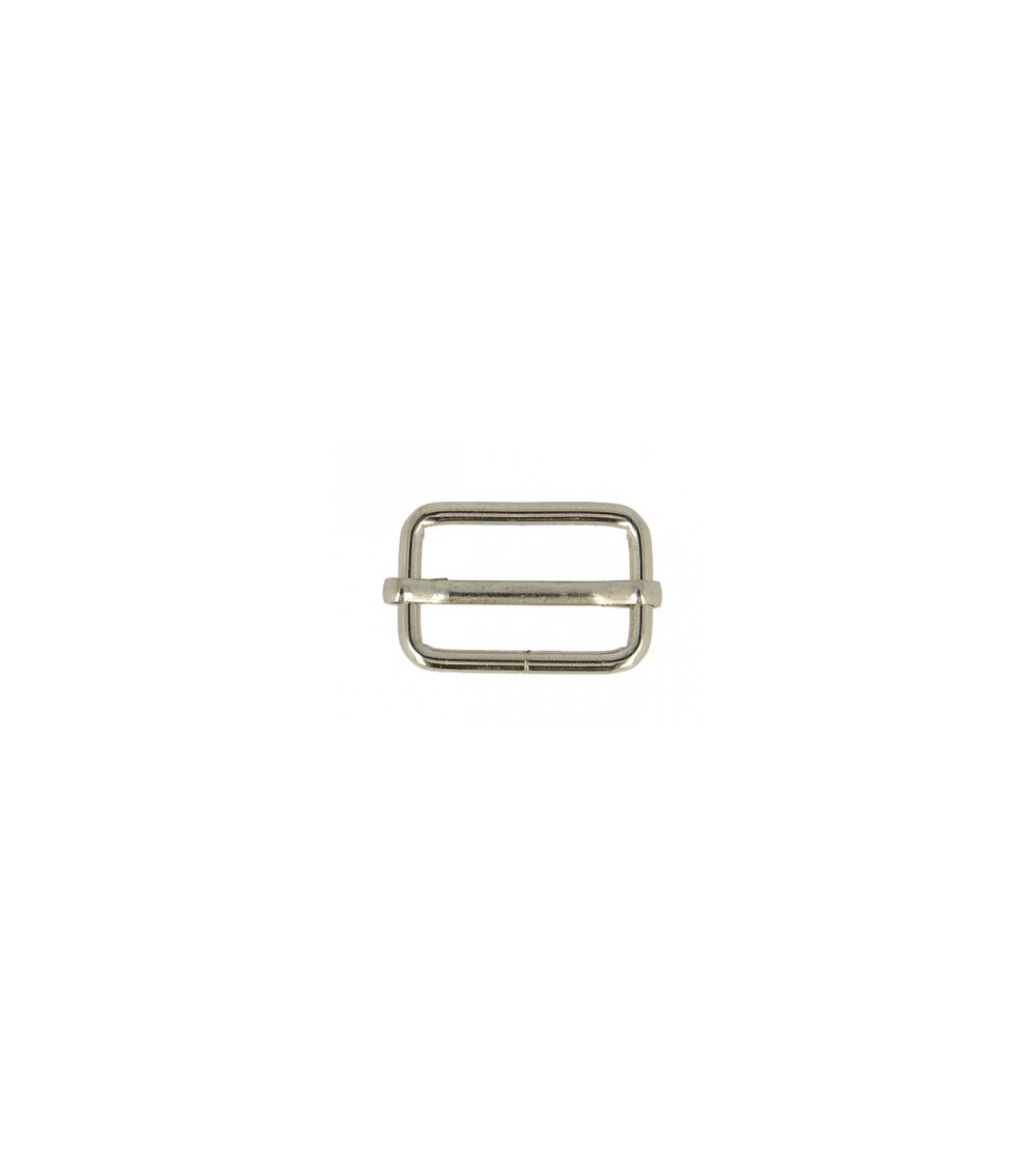 Set of 2 adjustment buckles 2.5cm silver color