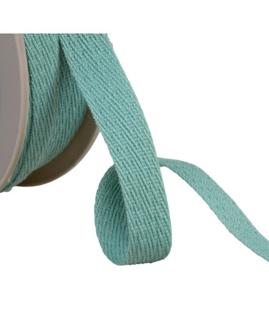 Carrete de 25m con trenza oblicua discontinua 15mm verde azul