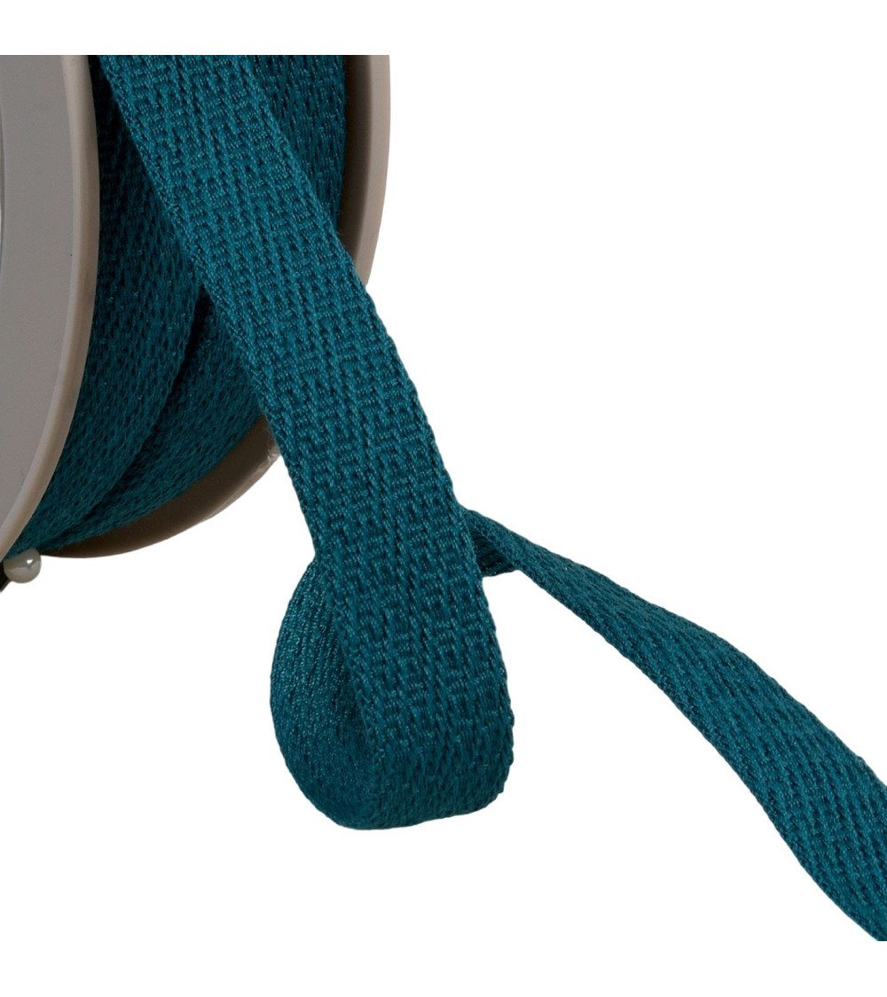 25m reel of oblique dashed braid 15mm duck blue