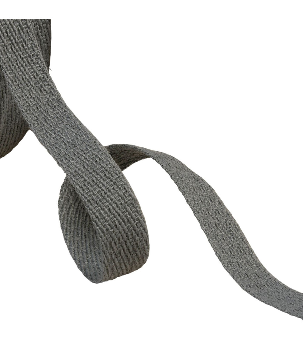 25m reel of oblique dashed braid 15mm light gray