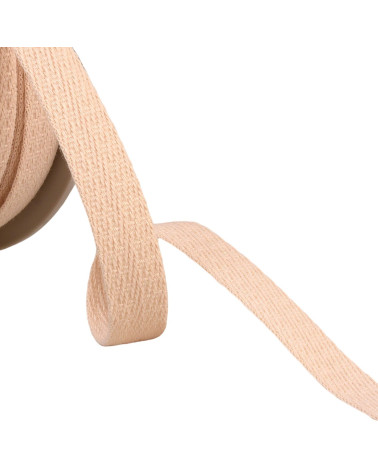 25m reel of 15mm ecru oblique dashed braid