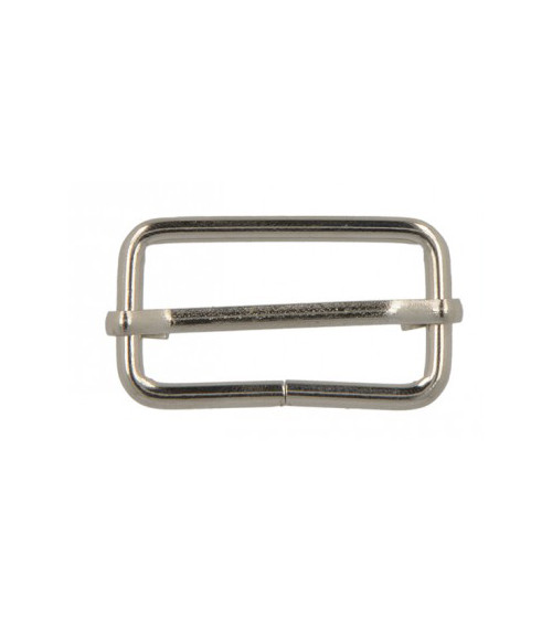 Set of 2 adjustment buckles 3.2cm silver color