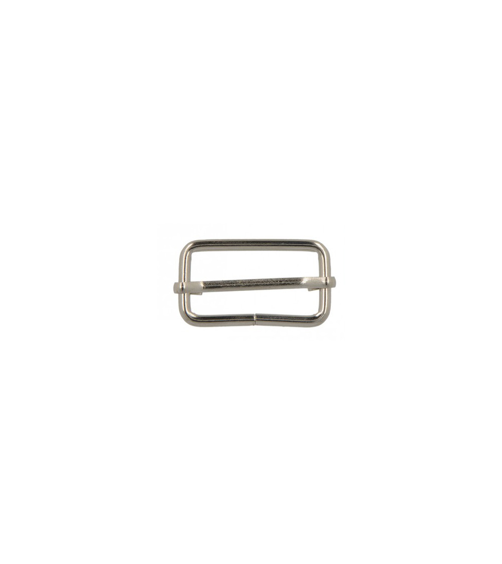 Set of 2 adjustment buckles 3.2cm silver color