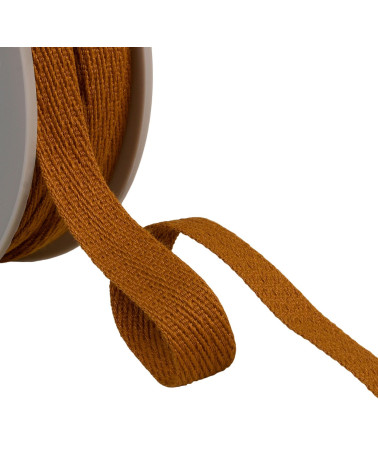 25m reel of 15mm copper brown oblique dashed braid