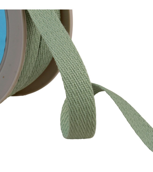 25m reel of oblique dashed braid 15mm almond green