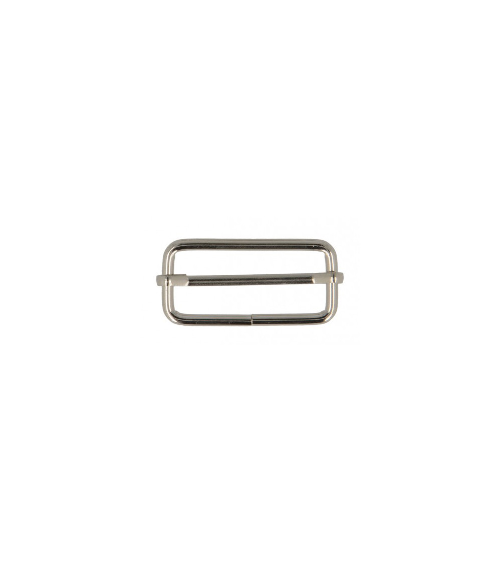 Set of 2 adjustment buckles 3.8cm silver color