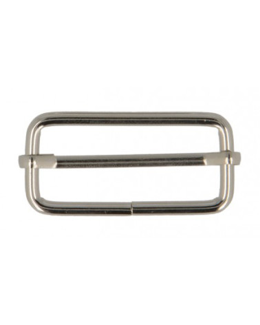 Set of 2 adjustment buckles 3.8cm silver color
