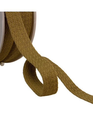 25m reel of oblique dashed braid 15mm beige/light brown