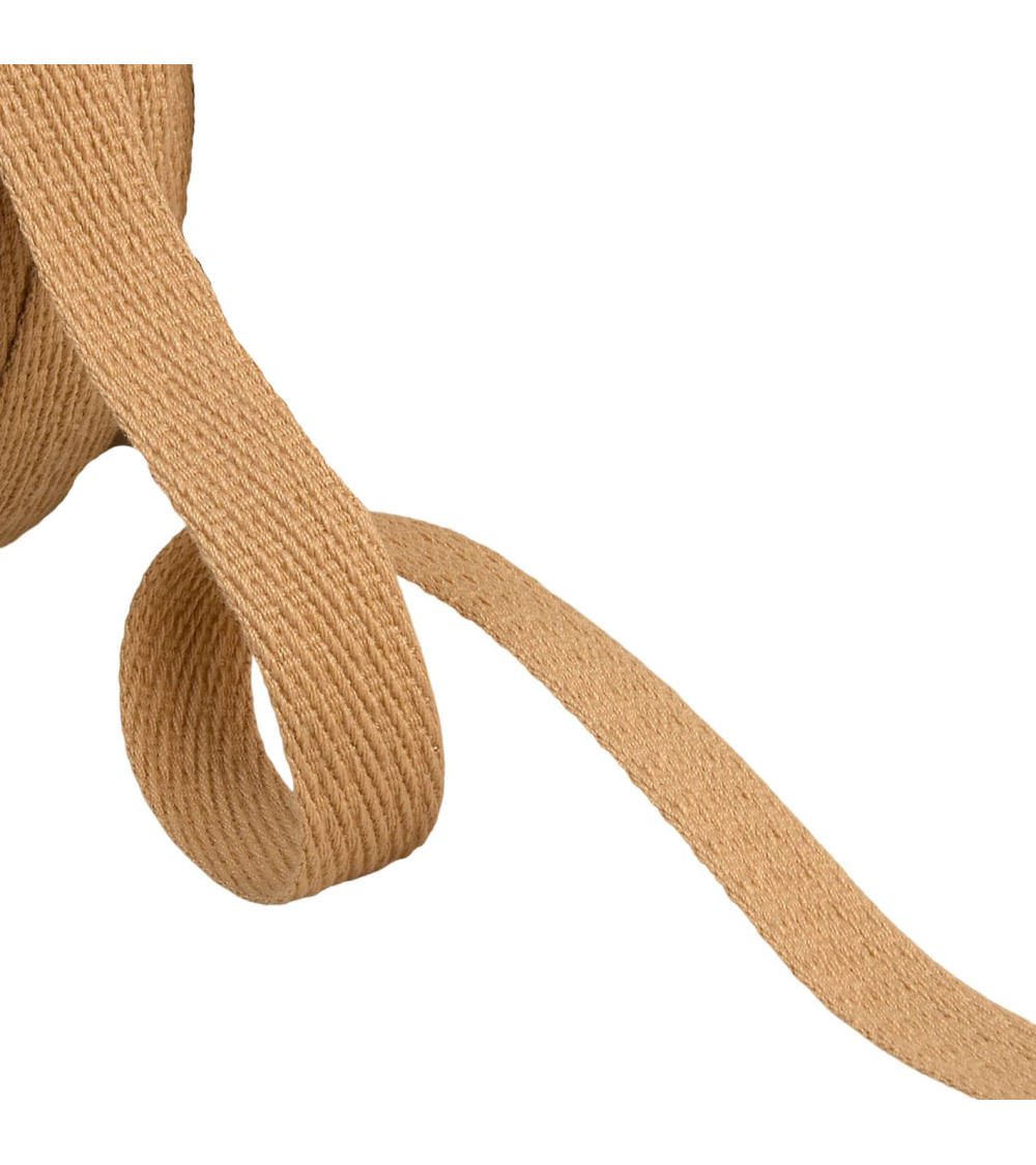 25m reel with oblique dashed braid 15mm beige