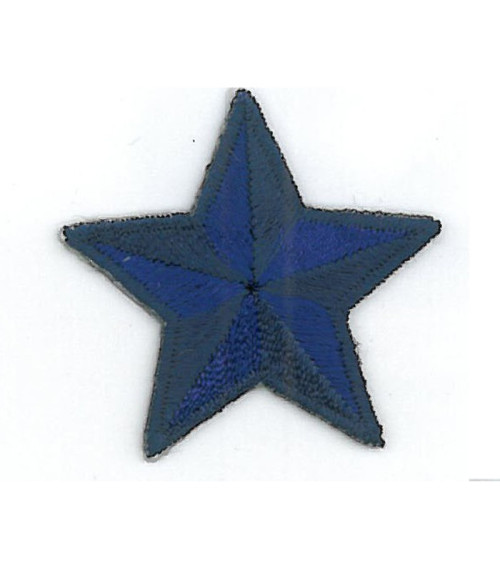 Blue star iron-on patch 3.5cm