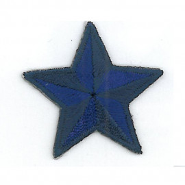 Ecusson thermocollant étoile bleu 3,5cm
