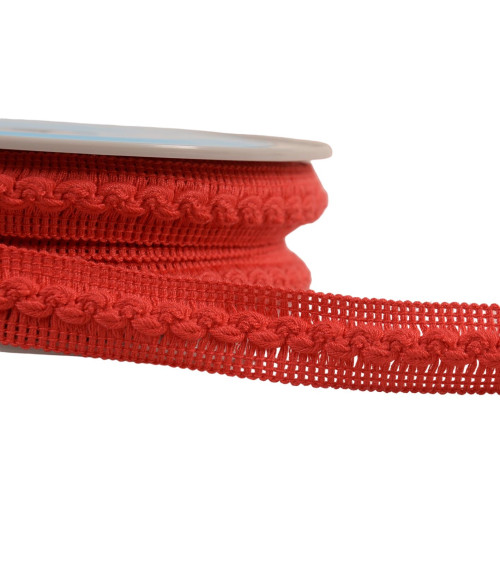 15m reel with 18mm red wave braid