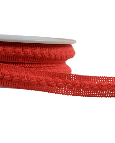 15m reel with 18mm red wave braid