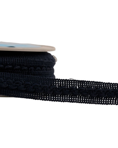 15m reel of 18mm navy blue wave braid