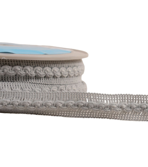 15m reel with 18mm light gray wave braid