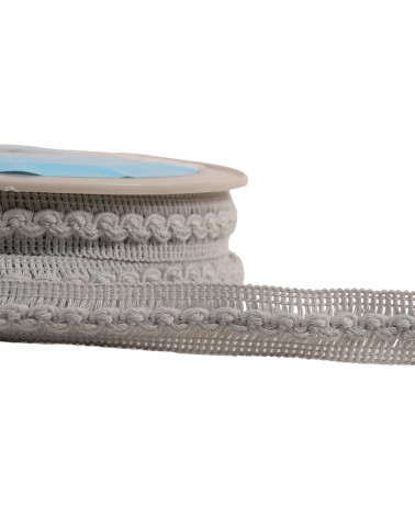 15m reel with 18mm light gray wave braid