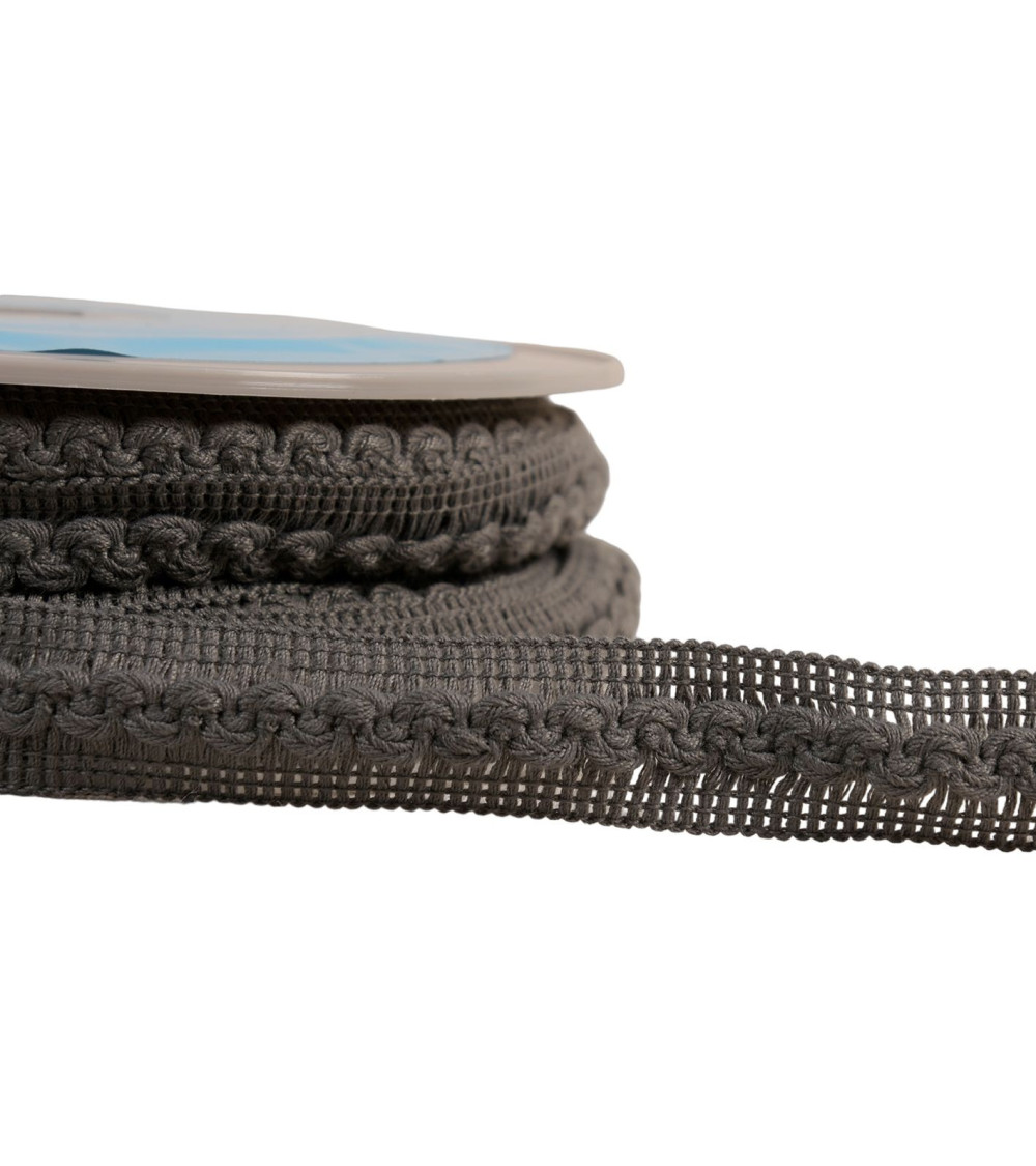 15m reel with 18mm medium gray wave braid