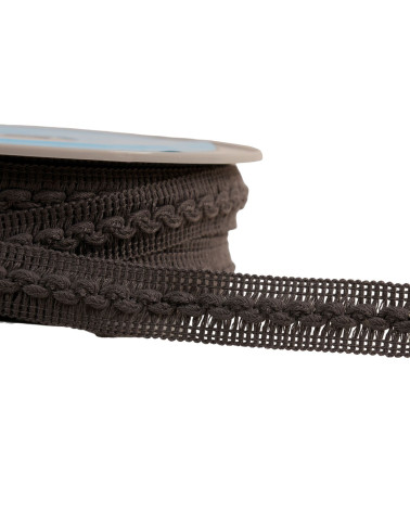 15m reel of 18mm dark grey wave braid