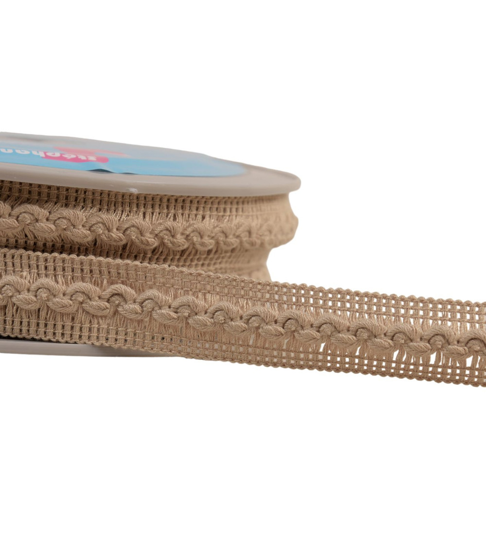 15m reel with 18mm beige wave braid