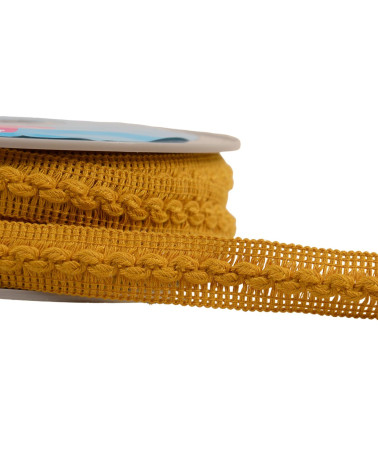 15m reel of 18mm mustard yellow wave braid