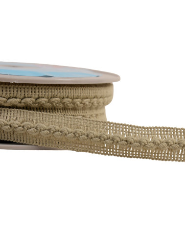 15m reel of 18mm taupe brown wave braid