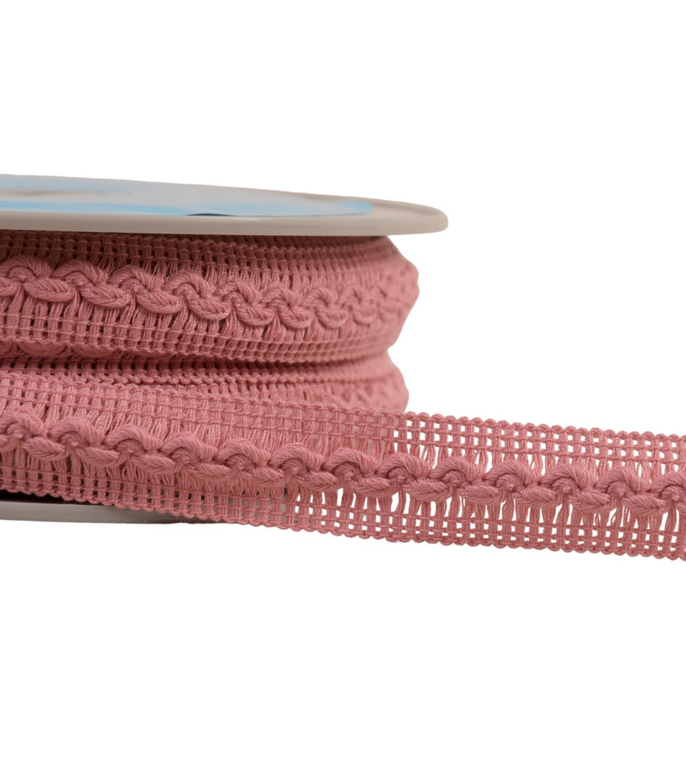 15m reel with wave braid 18mm old pink