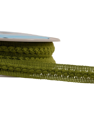 15m reel of 18mm khaki green wave braid