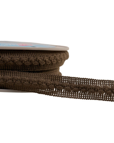 Bobina da 15 m di treccia ondulata marrone scuro da 18 mm