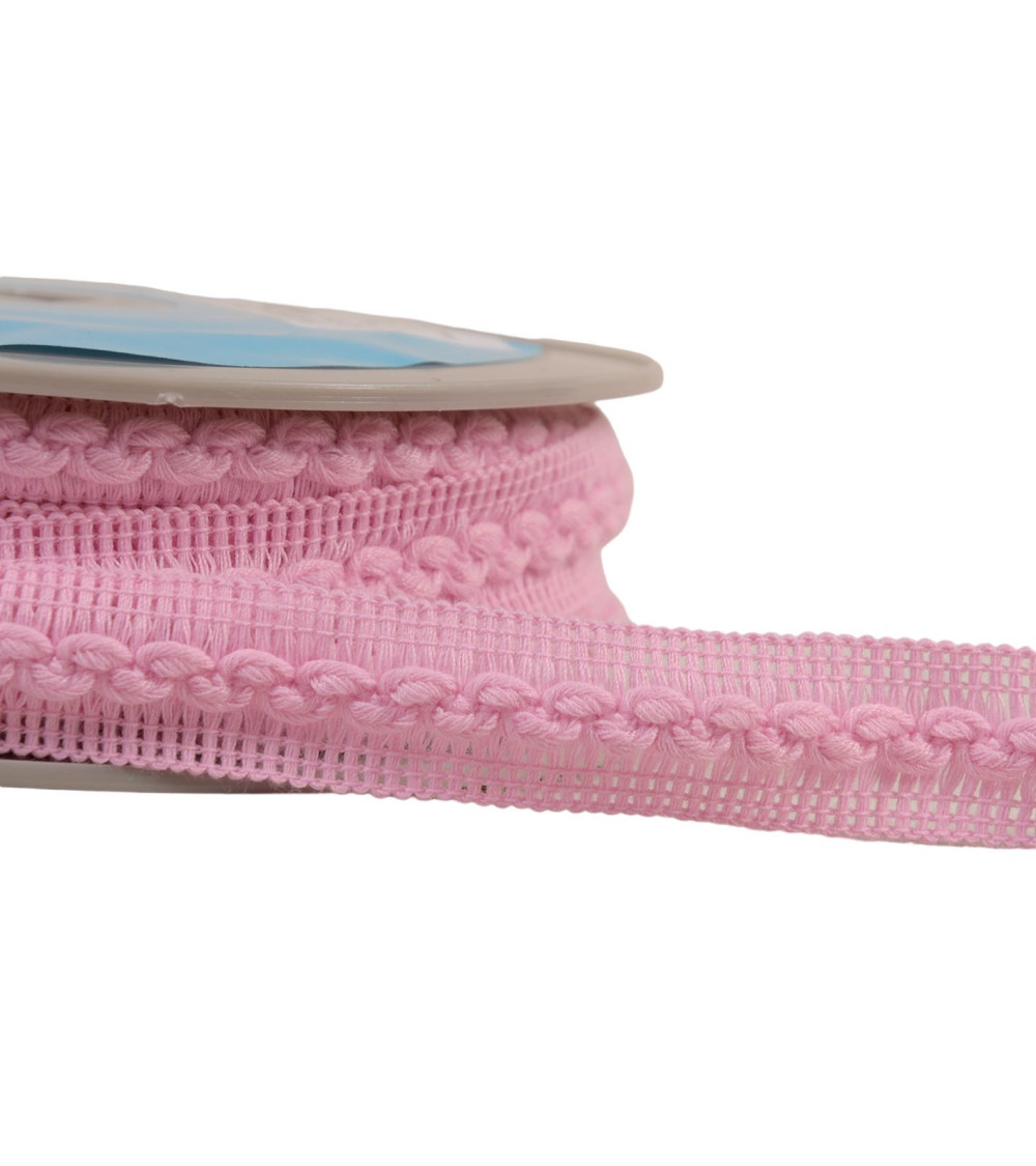 Bobina da 15 m di treccia ondulata rosa chiaro da 18 mm