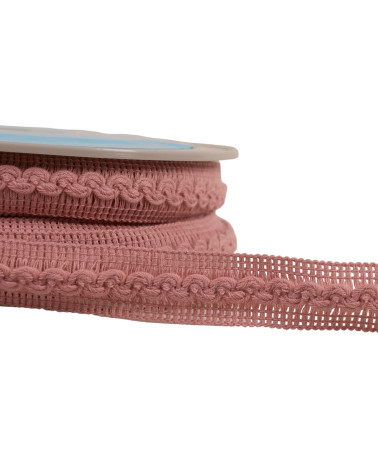 Bobine 15m galon vagues 18mm vieux rose