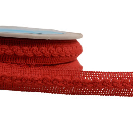 Bobine 15m galon vagues 18mm rouge hermès