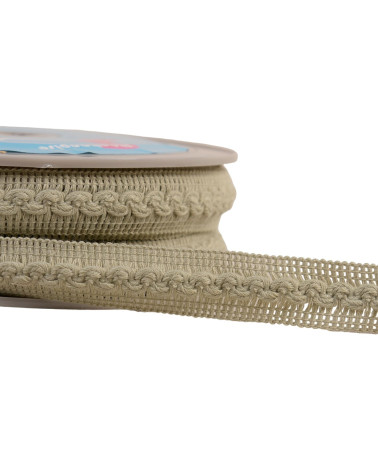 15m reel of 18mm grey wave braid