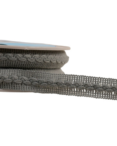 15m reel of 18mm light grey wave braid