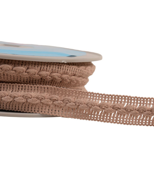 15m reel of 18mm beige/pink wave braid