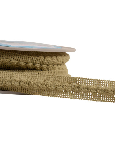 15m reel with 18mm taupe brown wave braid