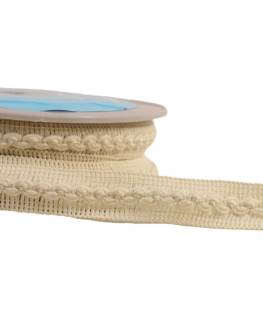 15m spool of 18mm ecru/white wave braid