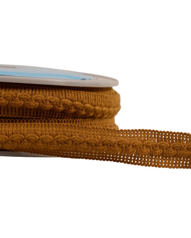Carrete de 15m con trenza ondulada marrón cobrizo de 18mm