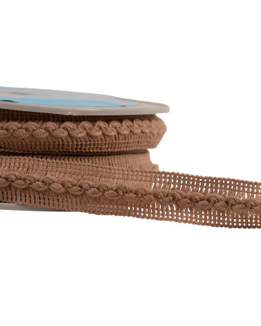 15m reel of 18mm dark beige wave braid