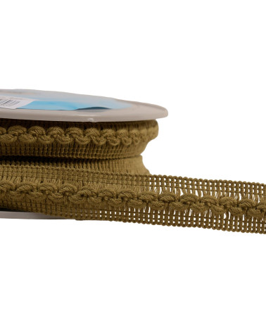 15m spool of 18mm beige/light brown wave braid
