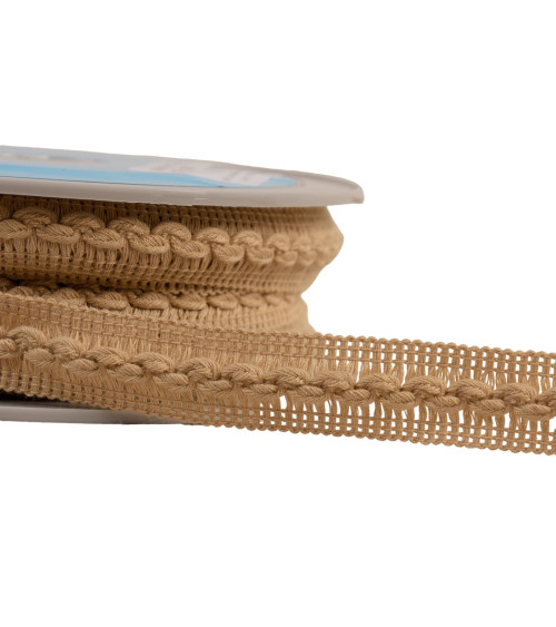 15m reel with 18mm beige wave braid