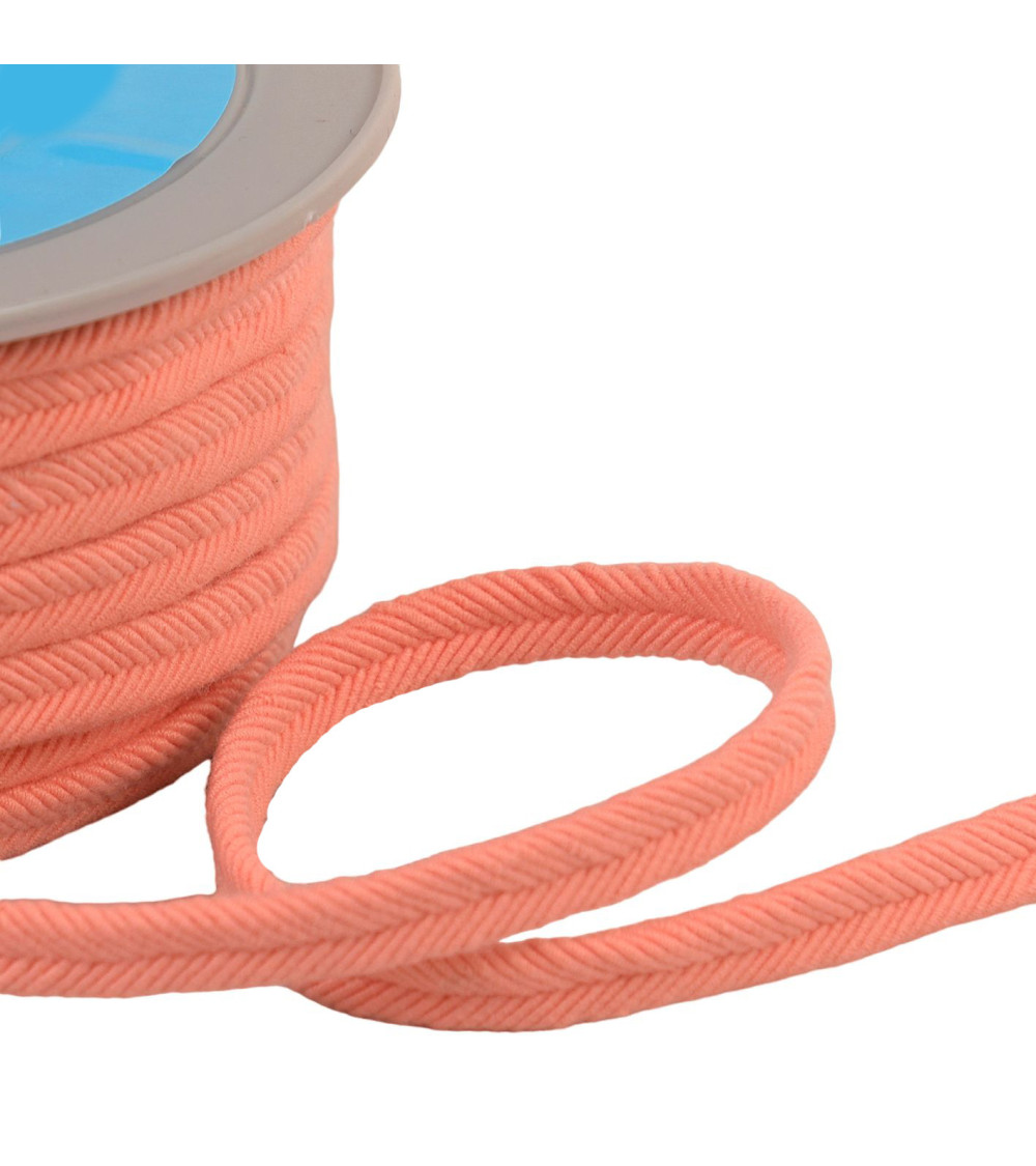 Double wire cord 10mm salmon orange per meter