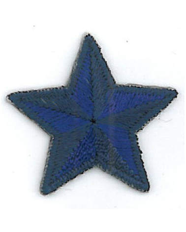 Blue star iron-on patch 3cm