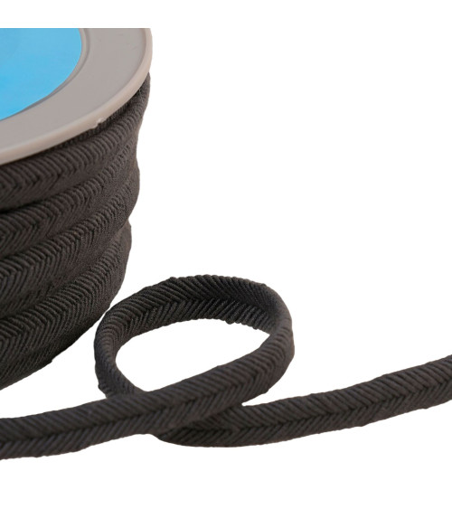 Double wire cord 10mm gray black per meter