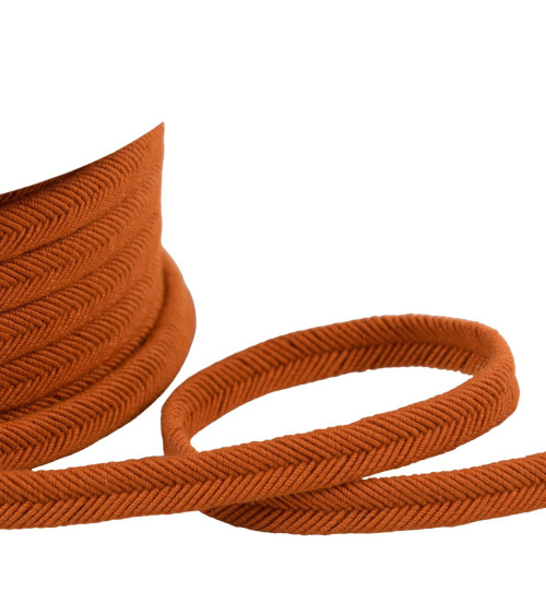 Double wire cord 10mm rust orange per meter
