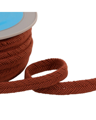 Double cordon fils 10mm orange rouille au mètre