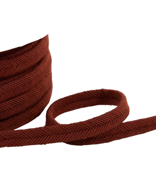 Double wire cord 10mm dark rust orange per meter