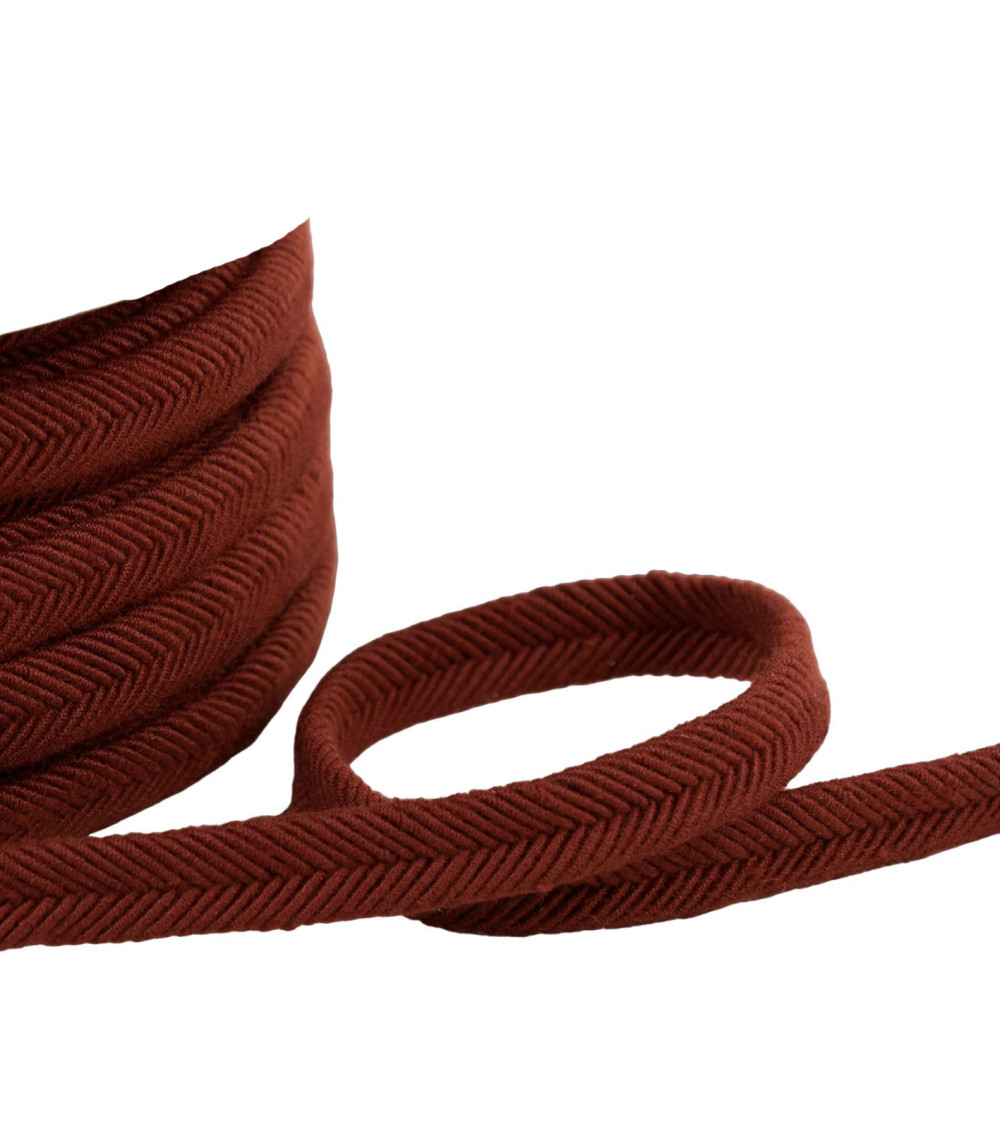 Double wire cord 10mm dark rust orange per meter