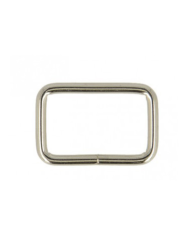 Set of 2 metal loops 25mm silver color
